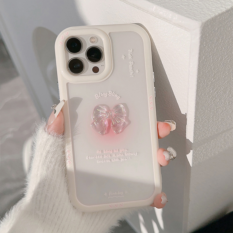 立体蝴蝶结适用iPhone15Promax手机壳新款14/13/12/11苹果15防摔