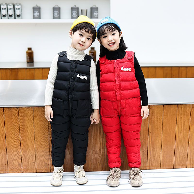 【2023秋冬新款】婴幼儿童背带棉裤冬季加厚科学实验外套开裆连体裤