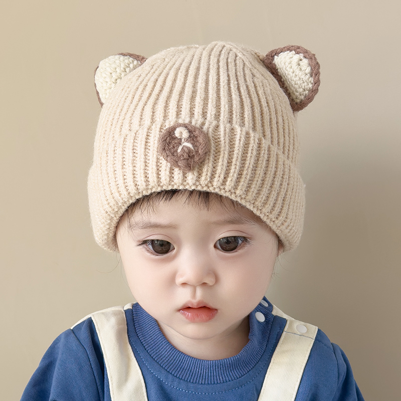 婴儿帽子冬季新生婴幼儿毛线帽可爱超萌保暖秋冬款男女宝宝针织帽