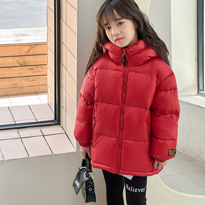 新款儿童羽绒服加厚保暖男女童中大同款韩版黑金棉衣冬装外套时尚