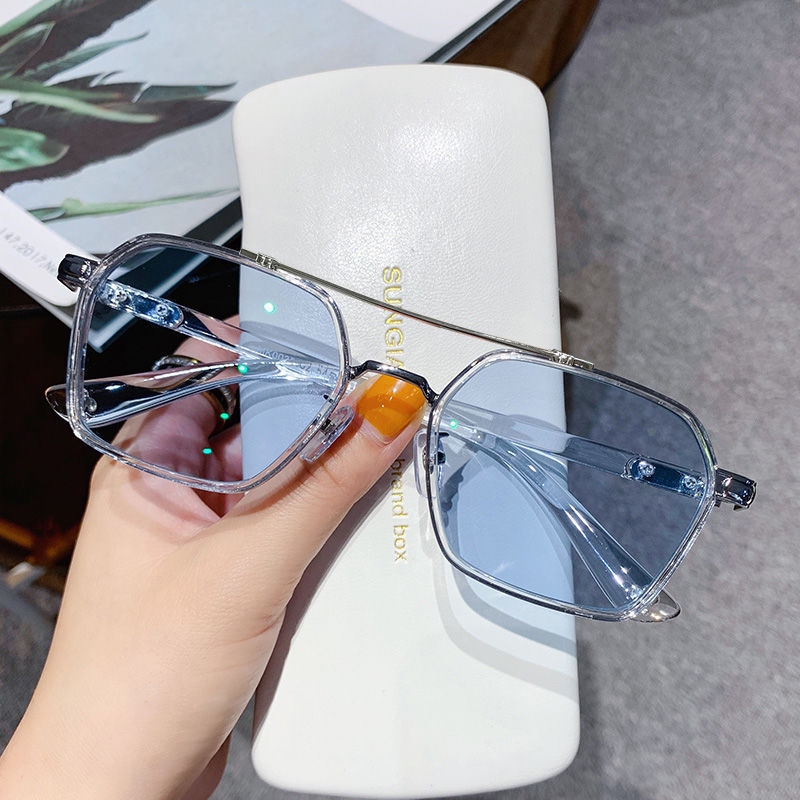 感光变色近视眼镜男有度数超轻防蓝光辐射平光护目星空渐变蓝眼镜