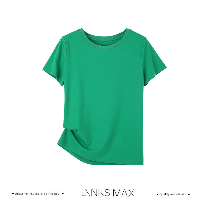 LINKS MAX超强抗皱索罗娜圆领蚕丝短袖7022