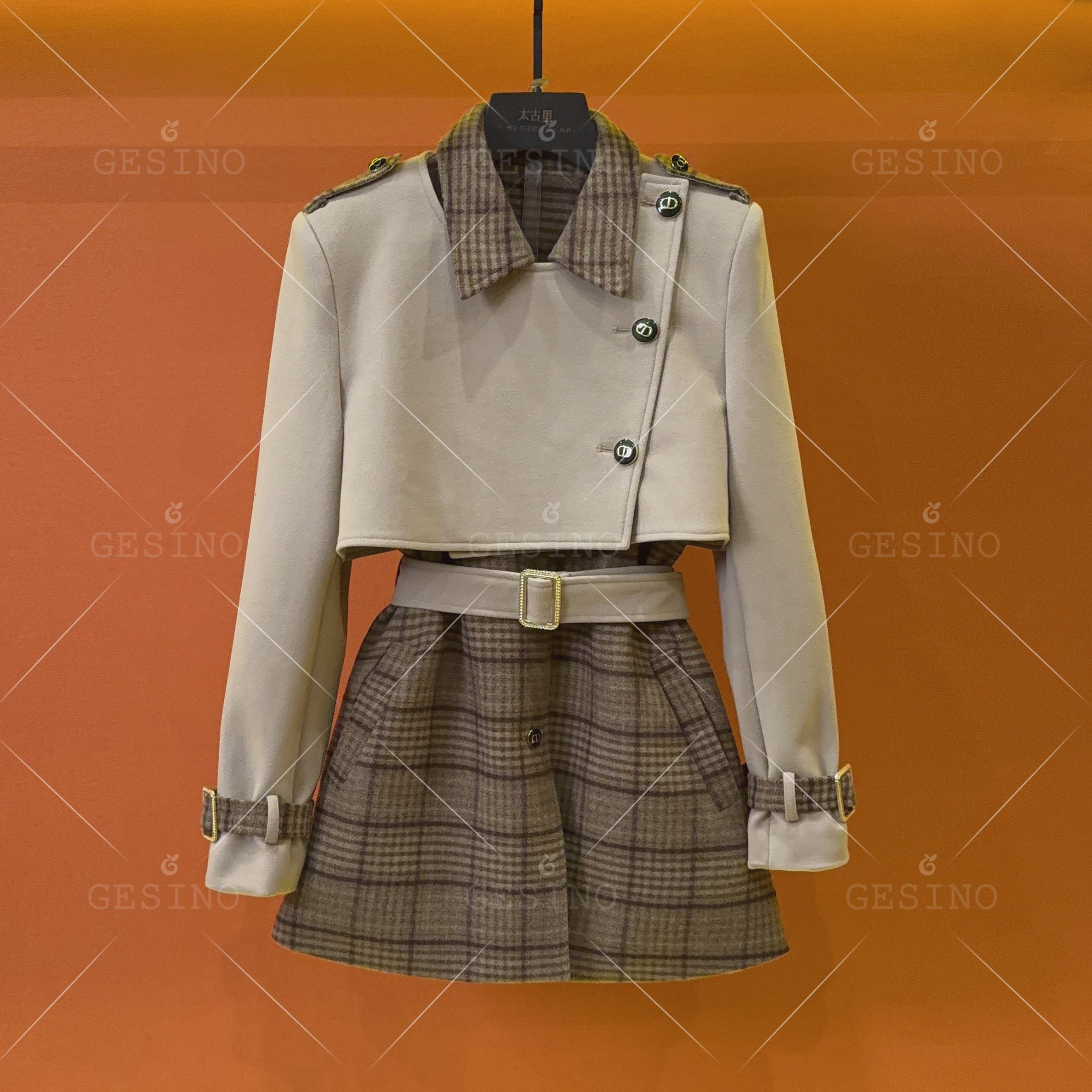 【现货】秋冬高奢限定款丨优雅轻奢款法式卡其设计款时尚外套G-0240