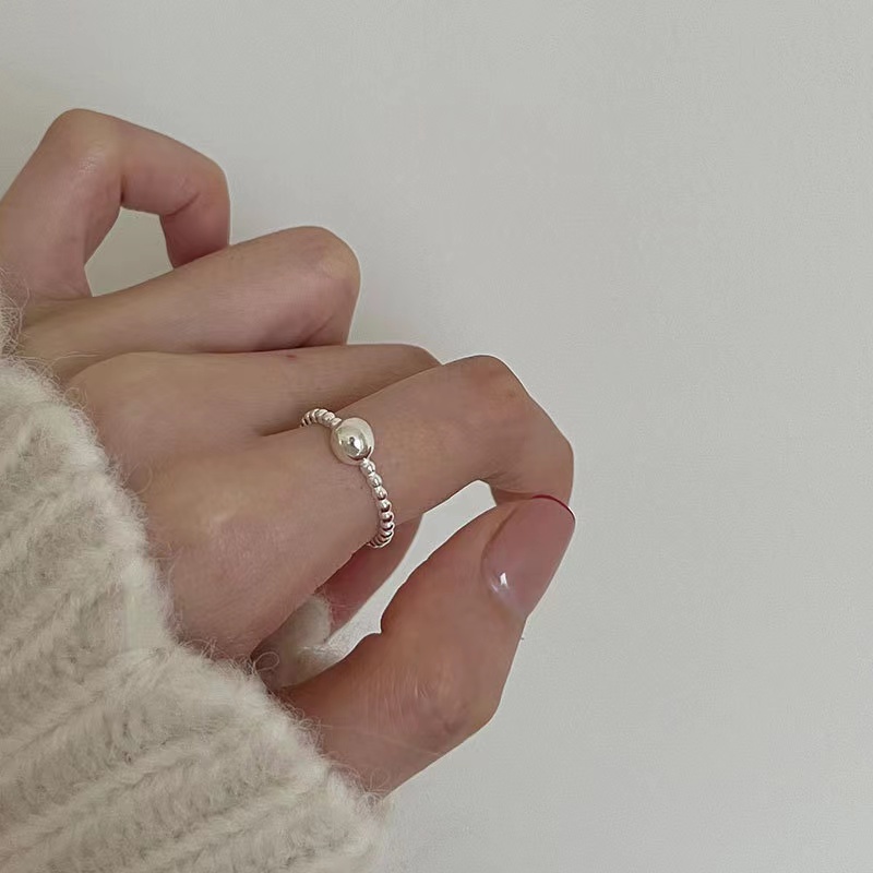 925银戒指 简约精致百搭开口指环银饰不掉色戒指女小众气质时尚