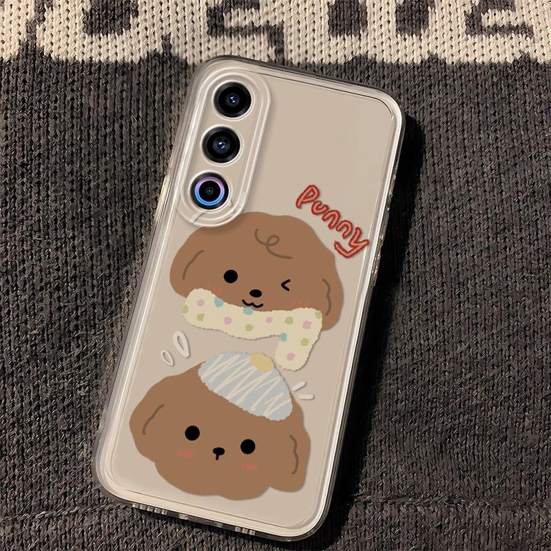 魅族21网红线条小狗透明手机壳卡通ins金毛高颜值全包软硅胶保护
