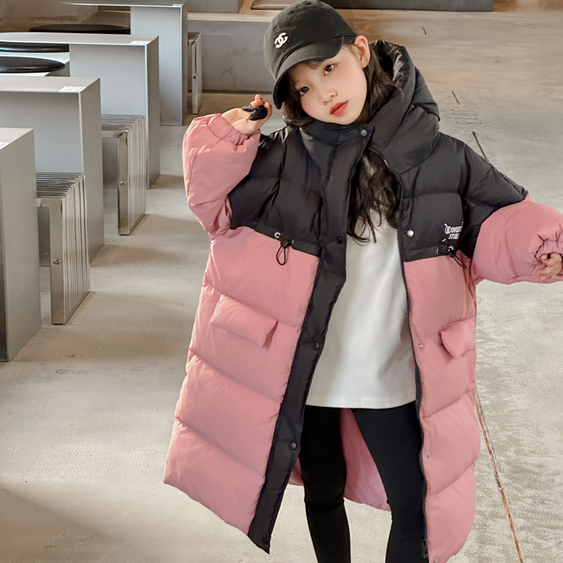 女童长款羽绒服2023新款儿童冬季加厚外套8-15岁女中大童保暖冬装