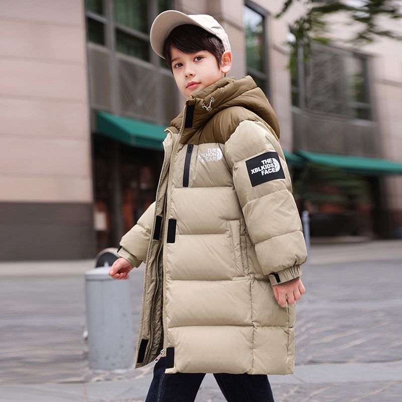 品牌儿童羽绒服中长款2023新款男童中大童加厚5-14岁百搭冬季外套