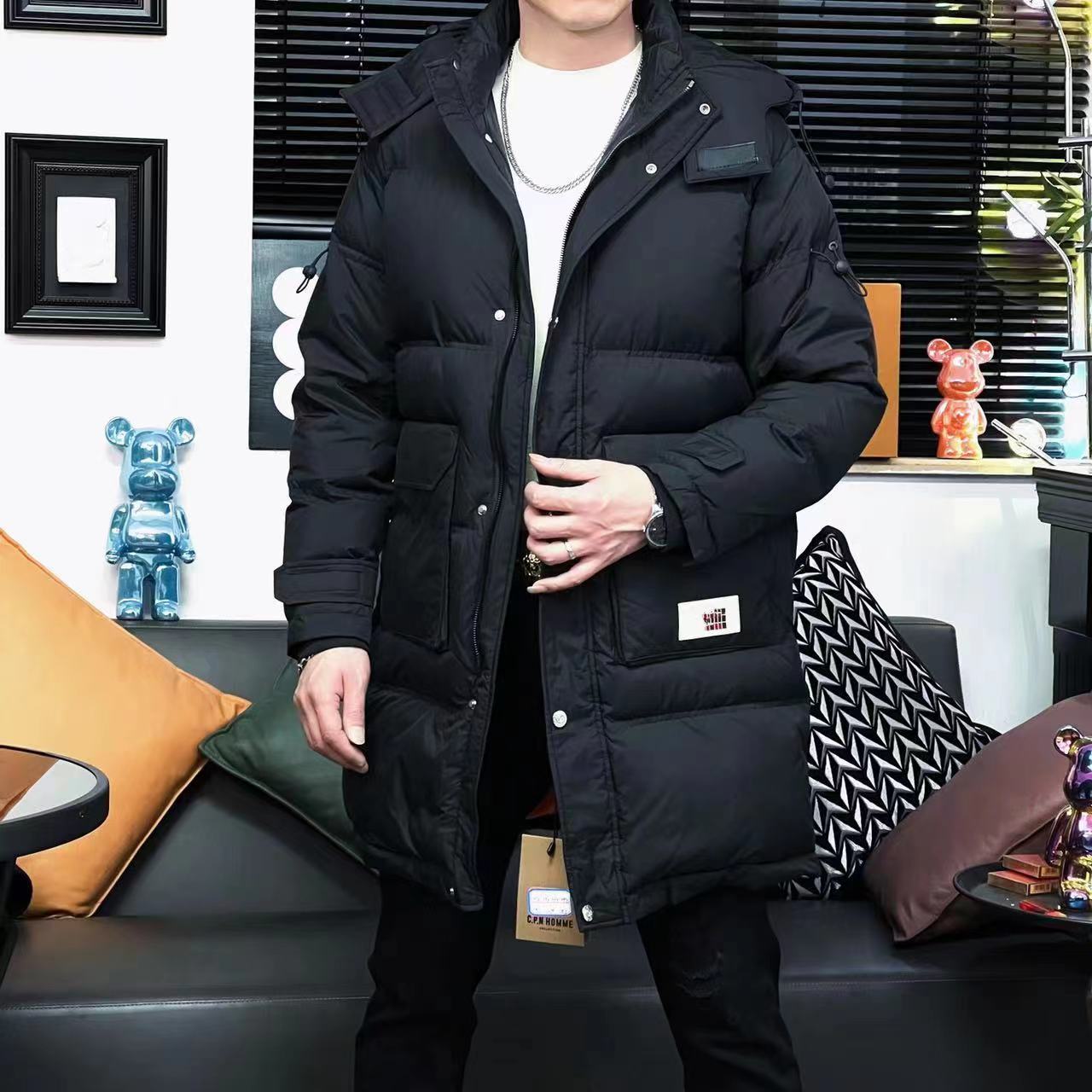 欧货男士冬季新款个性潮流秋冬保暖休闲时尚中长款欧美外套 107