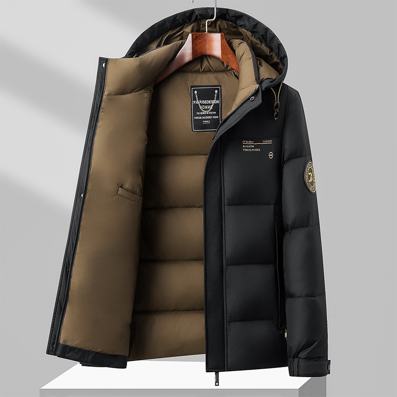 皮尔卡丹保暖羽绒服男亮面免洗冬季新款时尚潮流防寒冬装外套男装