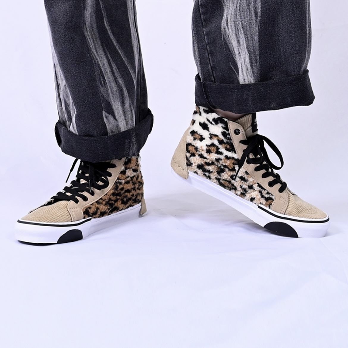AF Vans Sk8 拼接结构 豹纹高帮板鞋 配盒 VN0A3WM1ABH