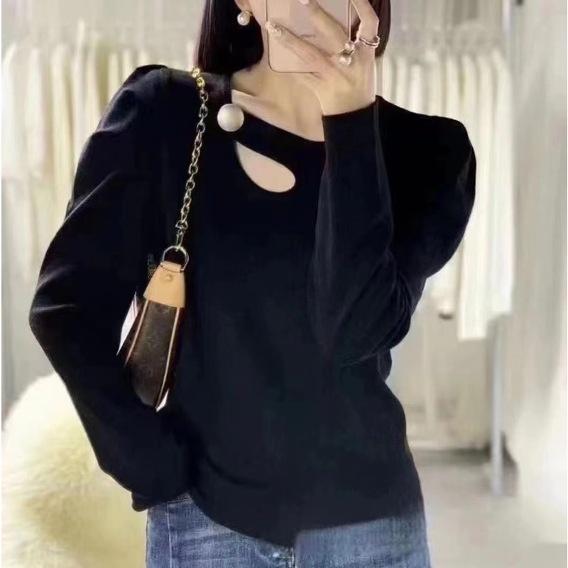 【现货】秋冬新款磨毛加厚打底保暖百搭时尚轻奢长袖设计感大B8-10