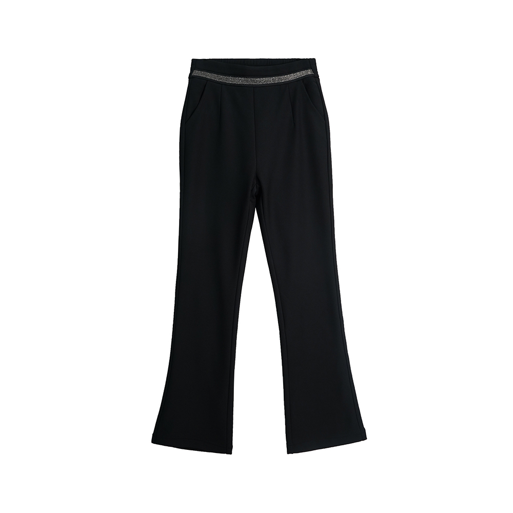 X8819【上新】高腰微喇裤显瘦加绒黑色直筒西装裤3D