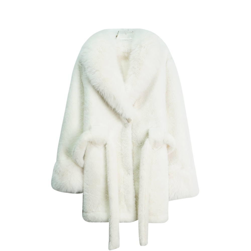 X24727【上新】慵懒风大翻领高级感毛毛外套咖色系带小众名媛风3D