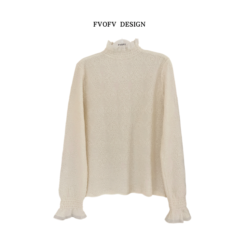 【花间蕾丝】力推叠搭神器！提花针织柔软细腻半高领打底衫W0005-2