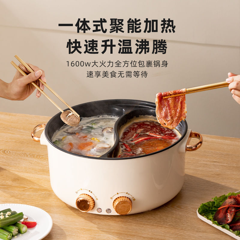 德国CoolBear鸳鸯电火锅家用多功能一体电热锅6L加深大容量煮锅ZX