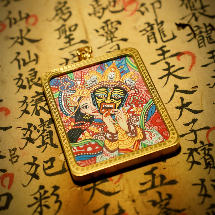 说唐扎基拉姆 前世今生 藏式纯手绘矿物质原料唐卡