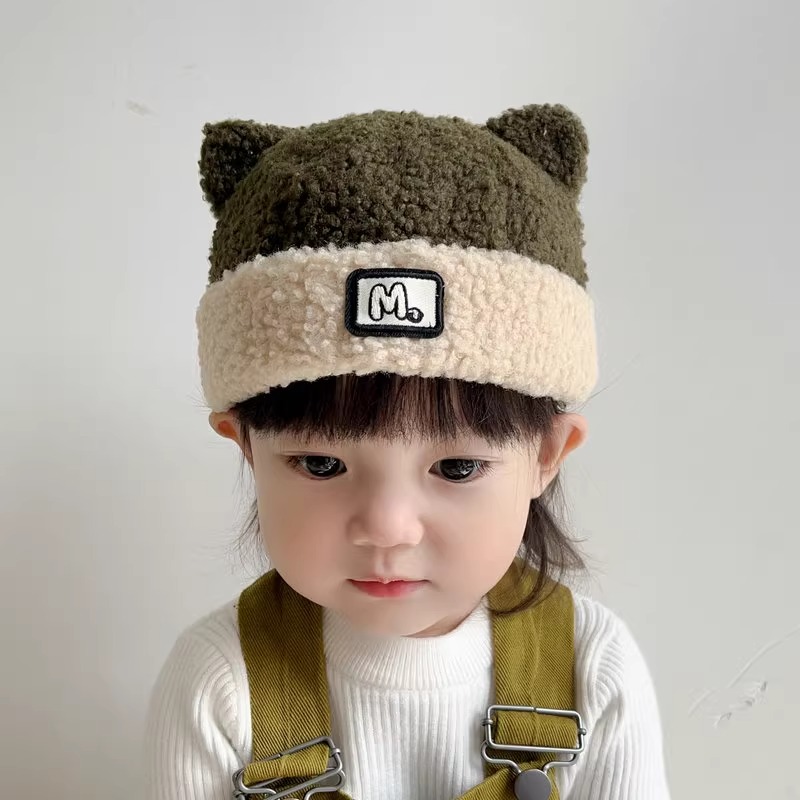 儿童帽子秋冬新款雅痞男童瓜皮帽洋气保暖宝宝套头地主帽羊羔绒帽