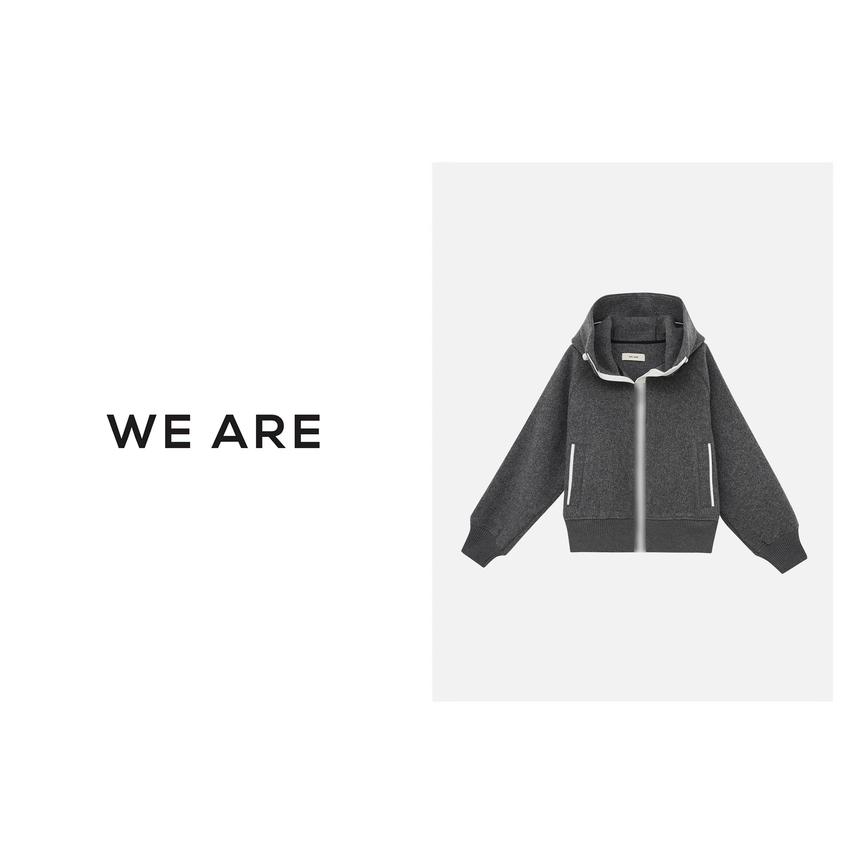 《WE ARE》22931*大鹅*100澳毛 加厚休闲连帽 毛呢双面 外套上衣