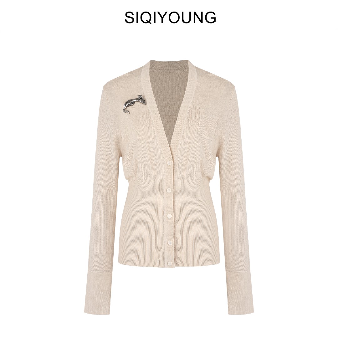 SIQIYOUNG针织收腰开衫