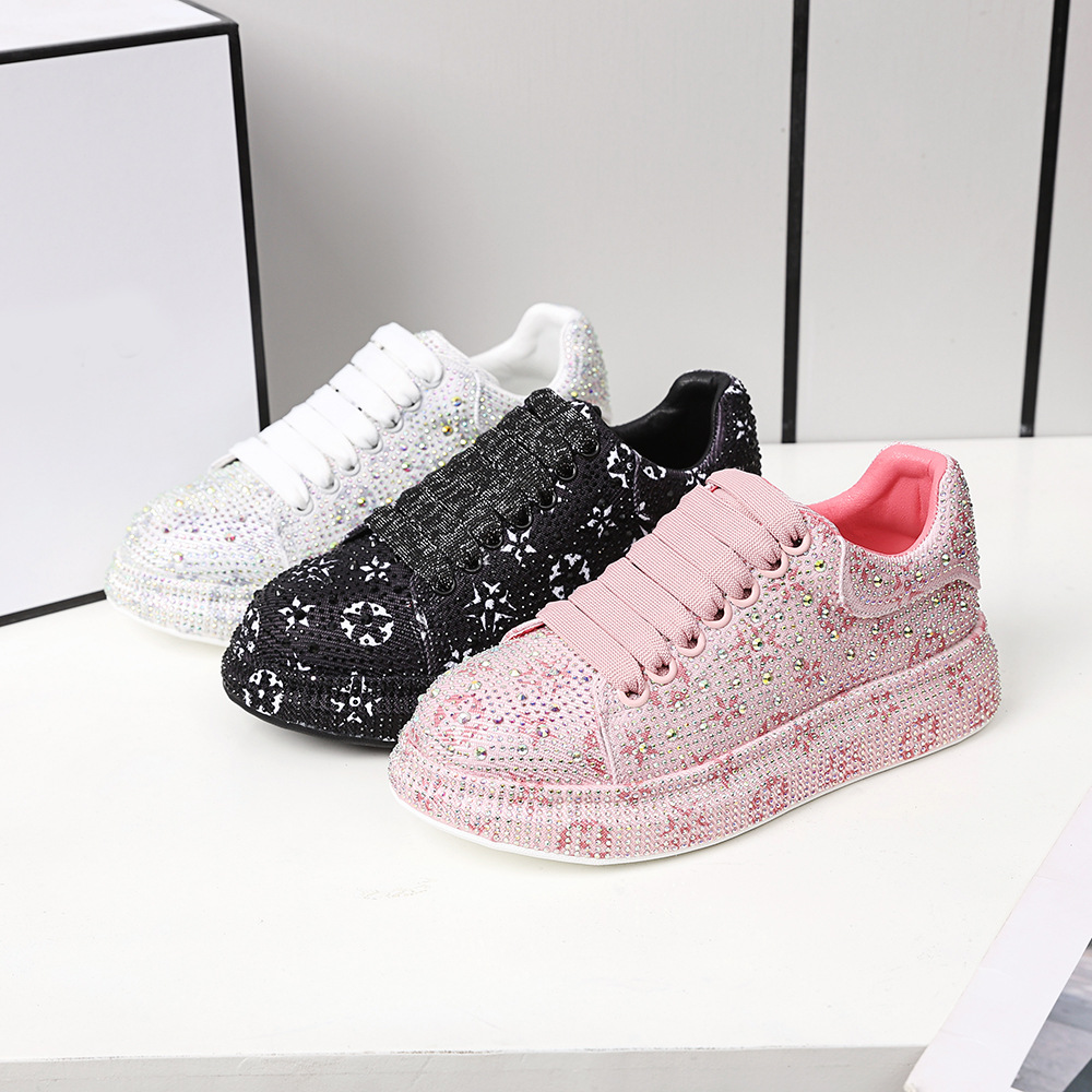2024春季上新低帮水晶钻满钻女款厚底女款时尚休闲钻鞋
