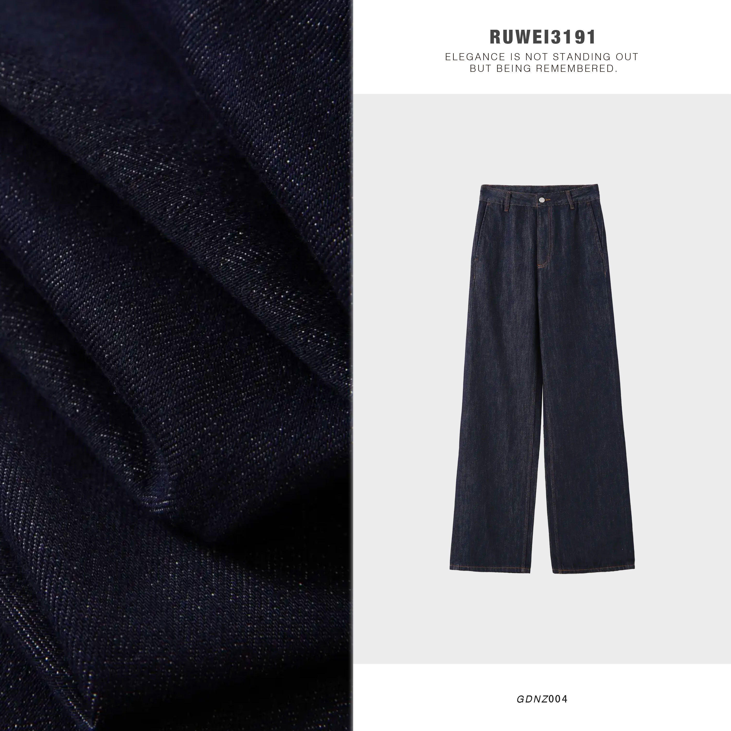 门店1580！原色牛仔！女士复古直筒阔腿牛仔裤GDNZ004