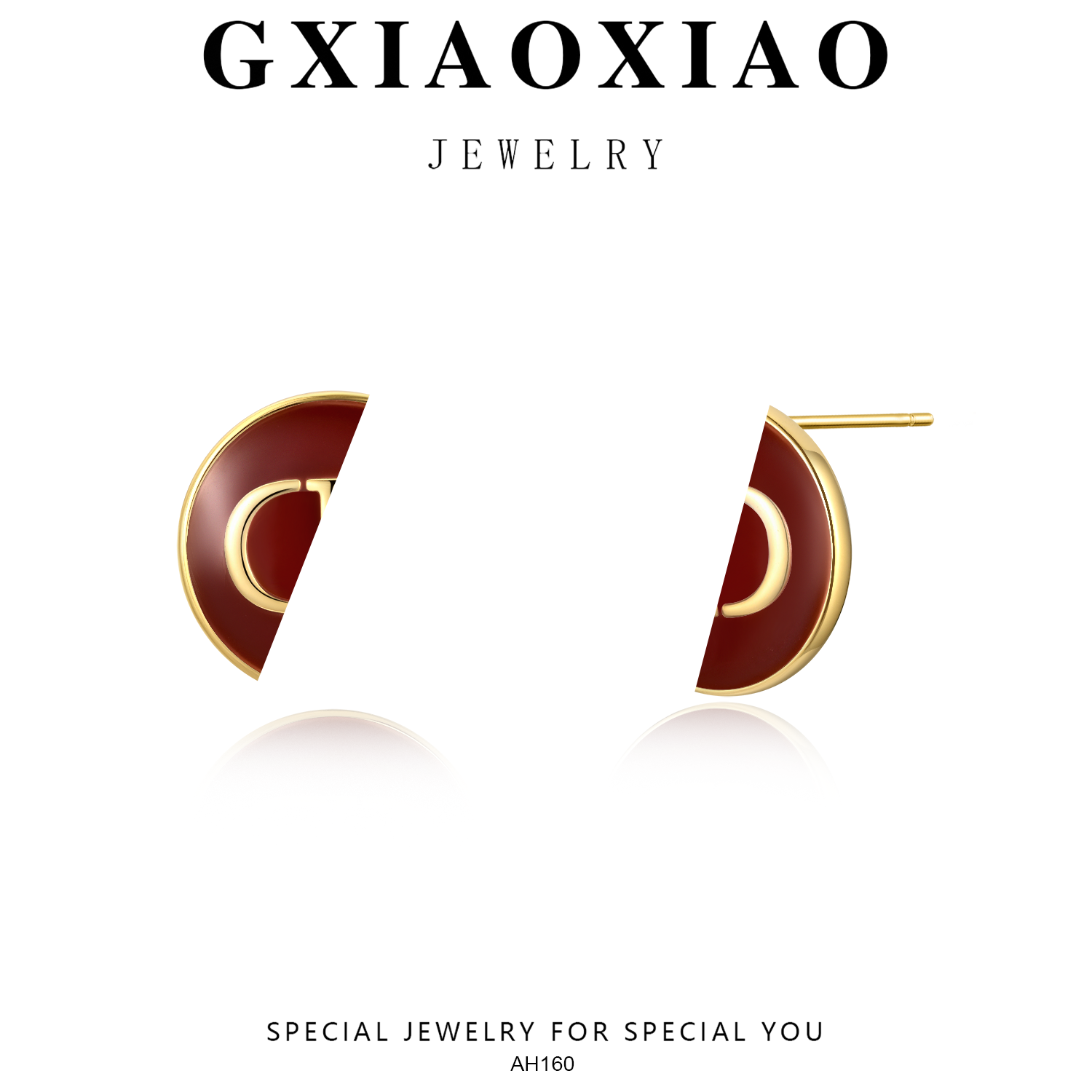 铜合金珐琅耳饰 GXX AH160 【美拉德女孩】法式设计师轻奢时尚耳环