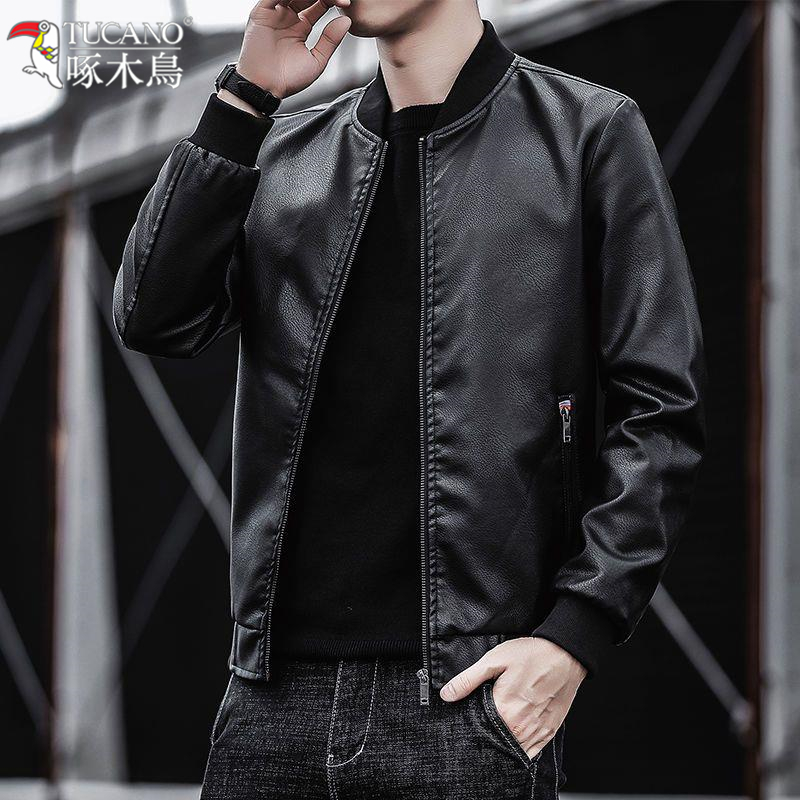 TUCANO/啄木鳥专柜男士皮衣春秋季修身皮夹克新款帅气韩版休闲款