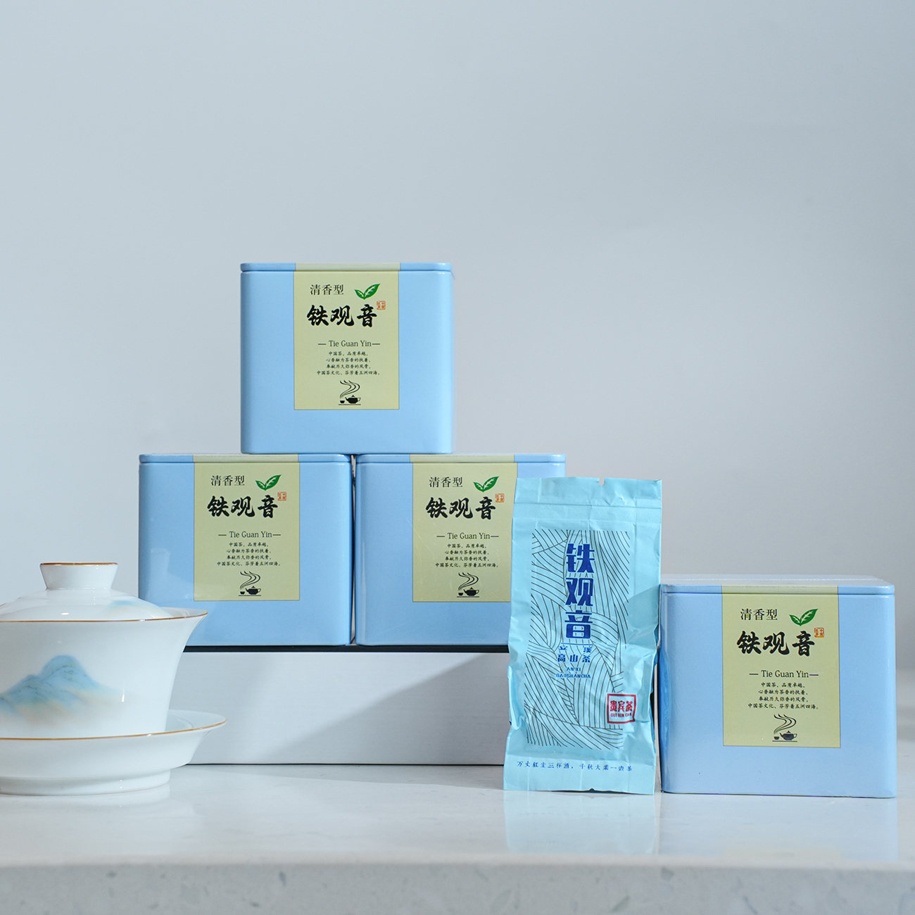 淘茶故事福建安溪经典罐装铁观音清香型70g一罐茶香清醇