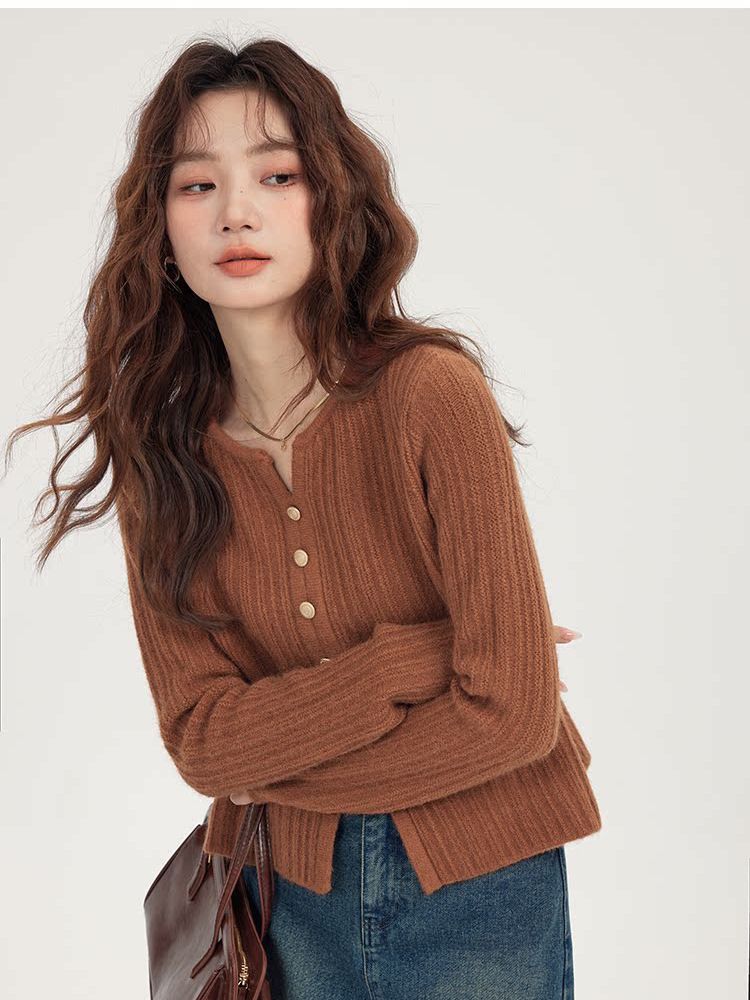 美拉德ins淑女温柔风穿搭毛衣女2023秋冬新款设计感小众别致上衣