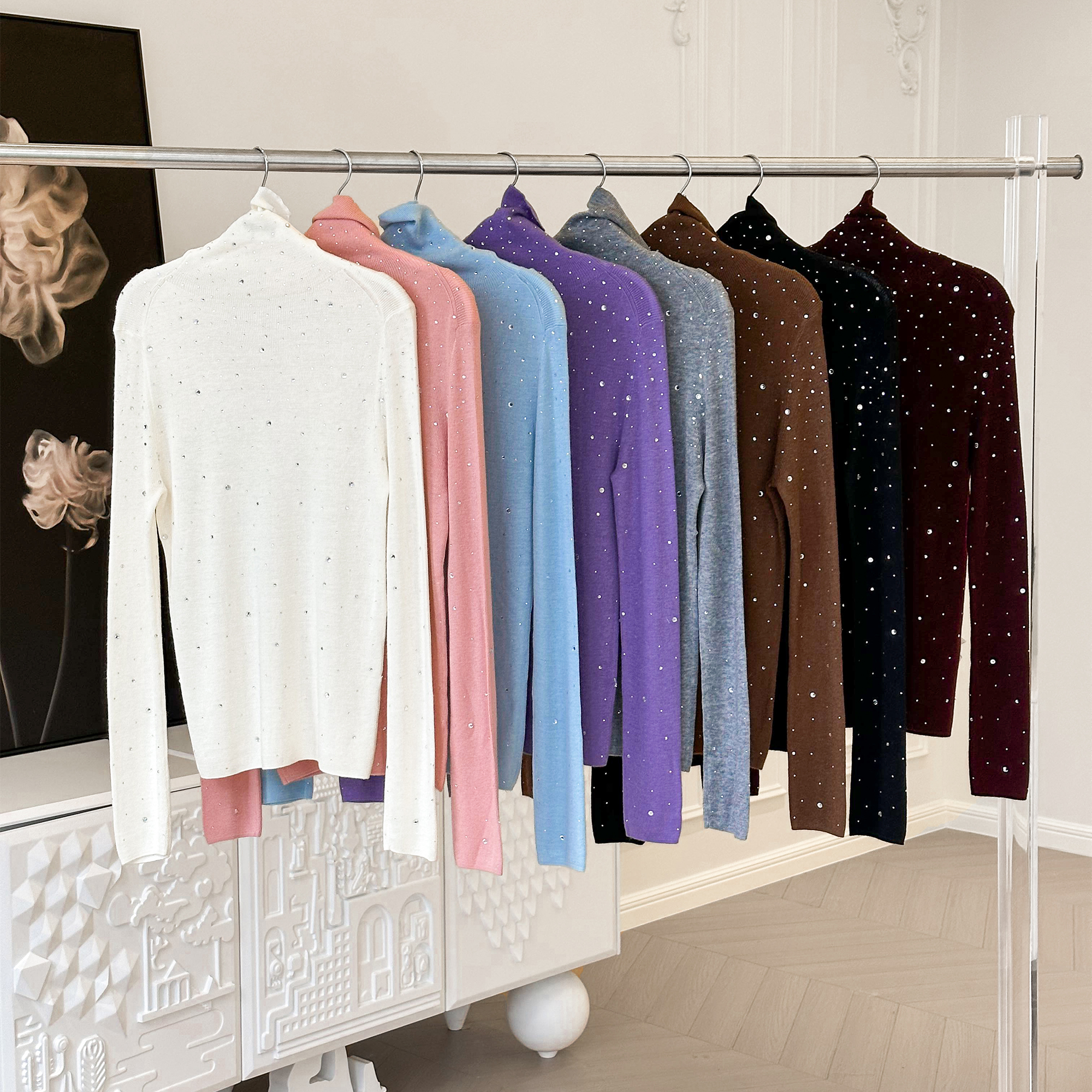 【彭彭专属】BeQueenStory【星光缪斯】多色羊毛混纺打底衫Z33111121