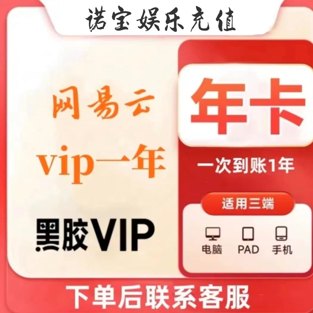 网易云音乐黑胶VIP年卡一次性到账12个月【下单联系客服提供账号】