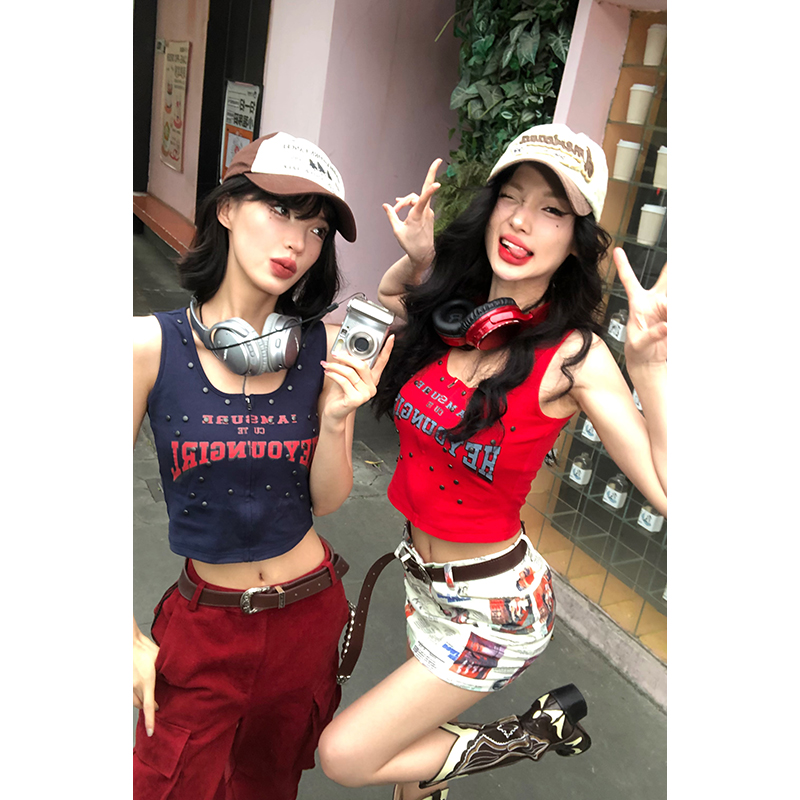 【12YE】辣妹款涂鸦工装短裙