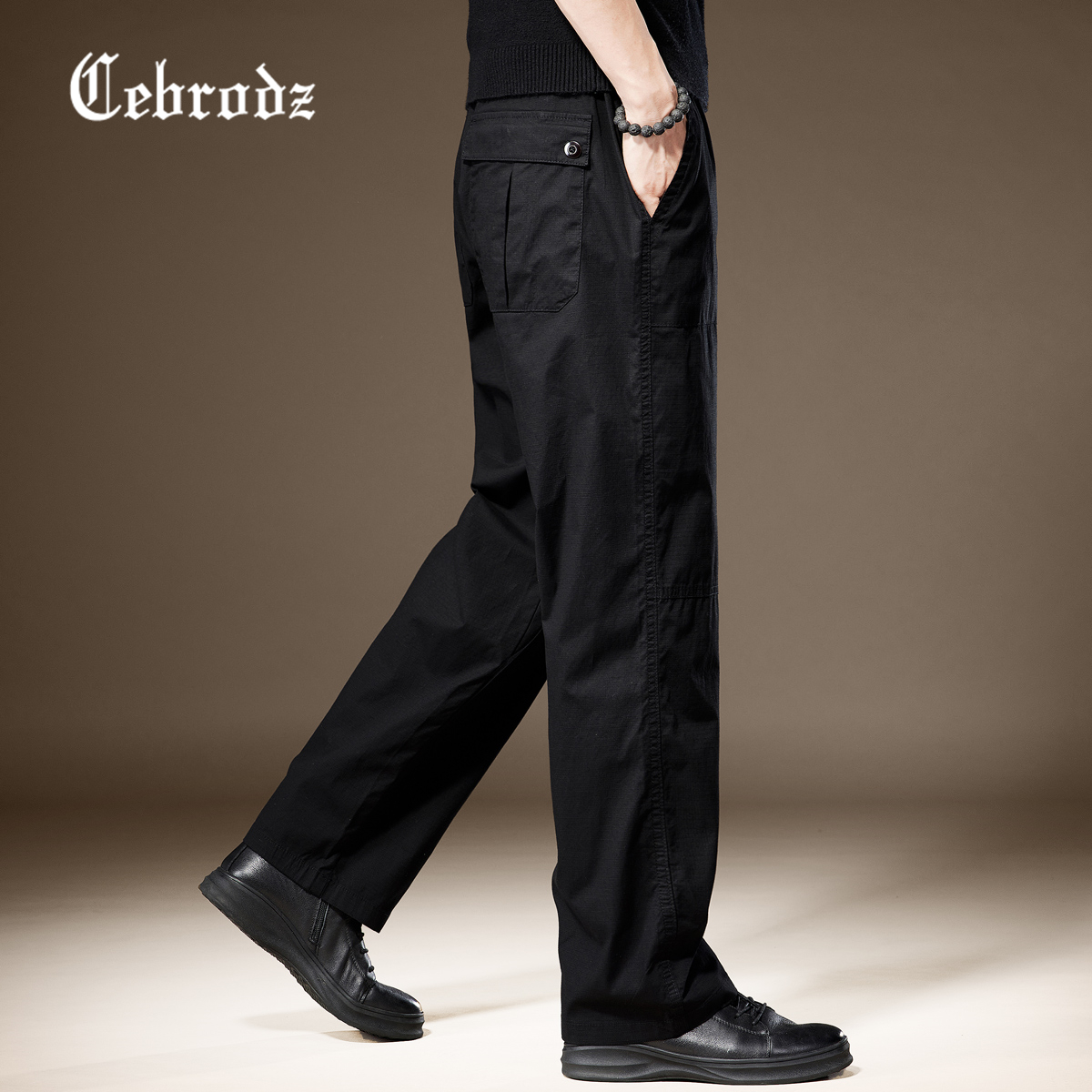 Cebrodz高端美式阔腿休闲裤保暖男士夏季薄款宽松大码垂坠感直筒