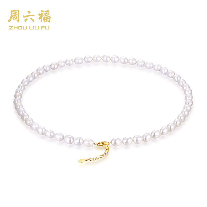 ZHOU LIU FU/周六福小仙女米形珍珠项链配925银扣Y6229-XY