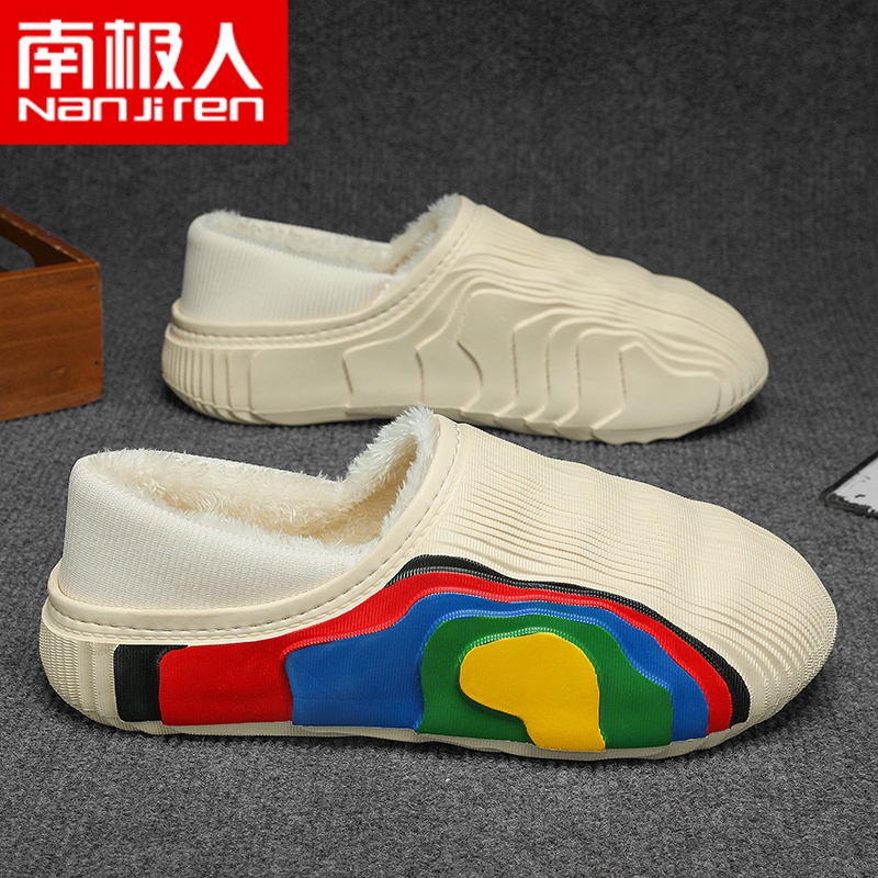 南极棉鞋男款冬季家居时尚棉拖加绒保暖鞋抗寒外穿情侣雪地靴男款