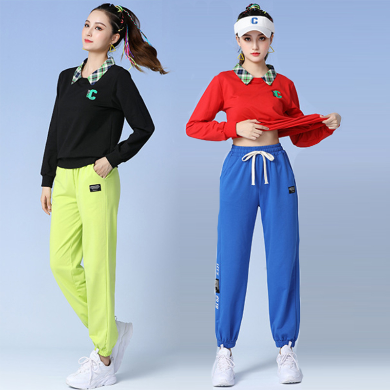 秋冬季广场舞服装新款曳步舞舞蹈服时尚运动套装加绒演出服两件套