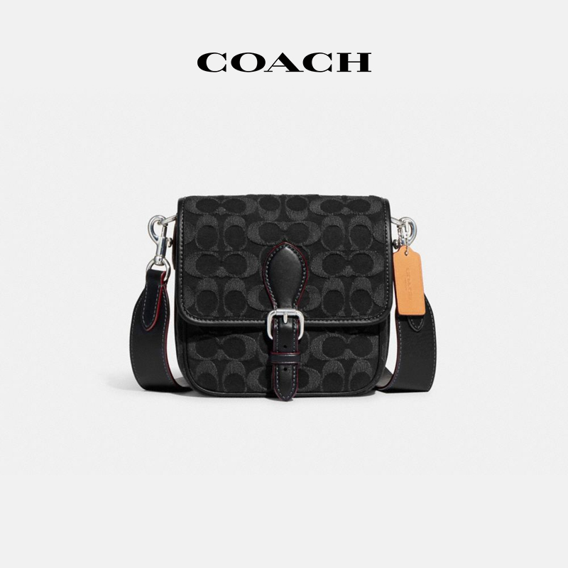 【沈涛专享】COACH/蔻驰 经典标志丹宁布FRANKIE 18号斜挎单肩包