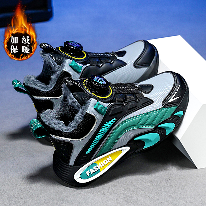 回力潮品童鞋男童大棉鞋冬季加绒加厚运动鞋中大童防滑男孩老爹鞋