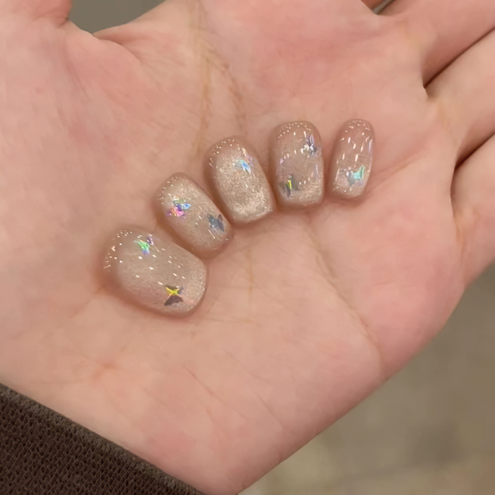 【浪漫时刻】纯手工穿戴甲美甲穿戴式光疗甲冰透渐变流行纯欲秋冬