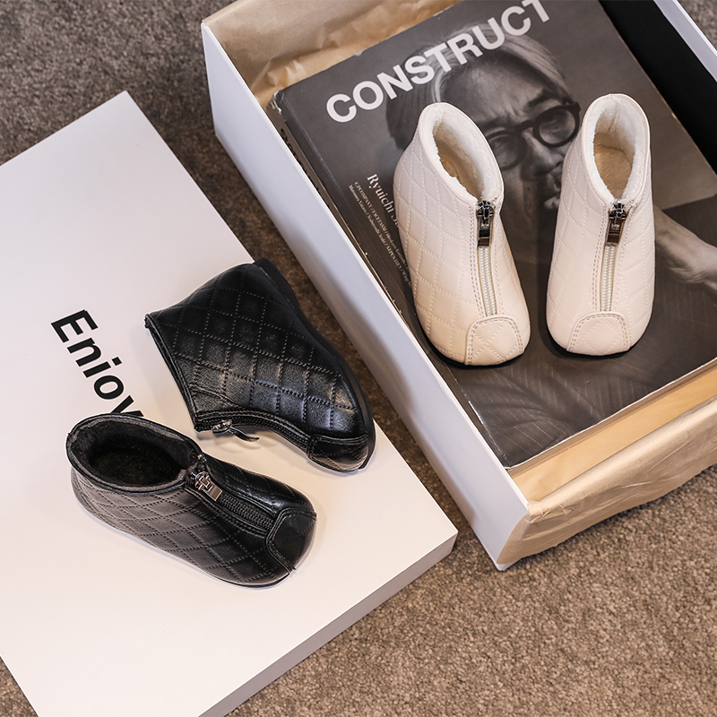 【15-25】软底秋冬女宝宝保暖鞋小童公主鞋二棉加绒马丁靴410