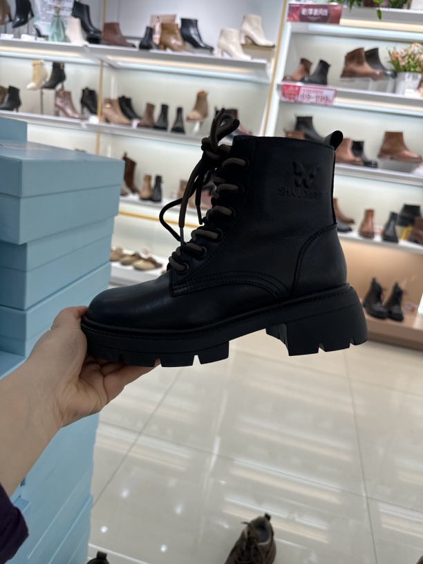 （娜）36码俪莎20133女鞋英伦风靴子马丁靴