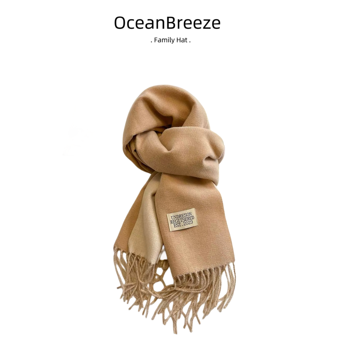 O&B哈围巾女冬季百搭双面双色披肩两用仿羊绒韩版流苏加厚纯色款