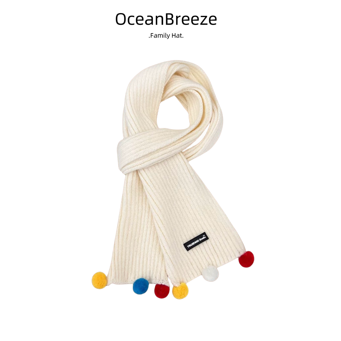 O&B哈2023新款日系可爱彩色球球毛线围巾女秋冬季保暖百搭学生款