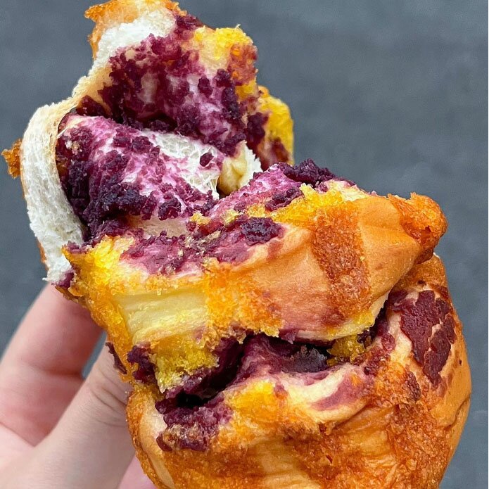 椰蓉紫薯夹心面包80g*10袋整箱早餐面包紫薯饱腹代餐食品零食