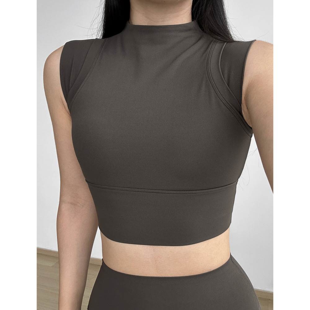 高弹运动美背防震内衣女固定杯瑜伽服背心聚拢收副乳健身上衣