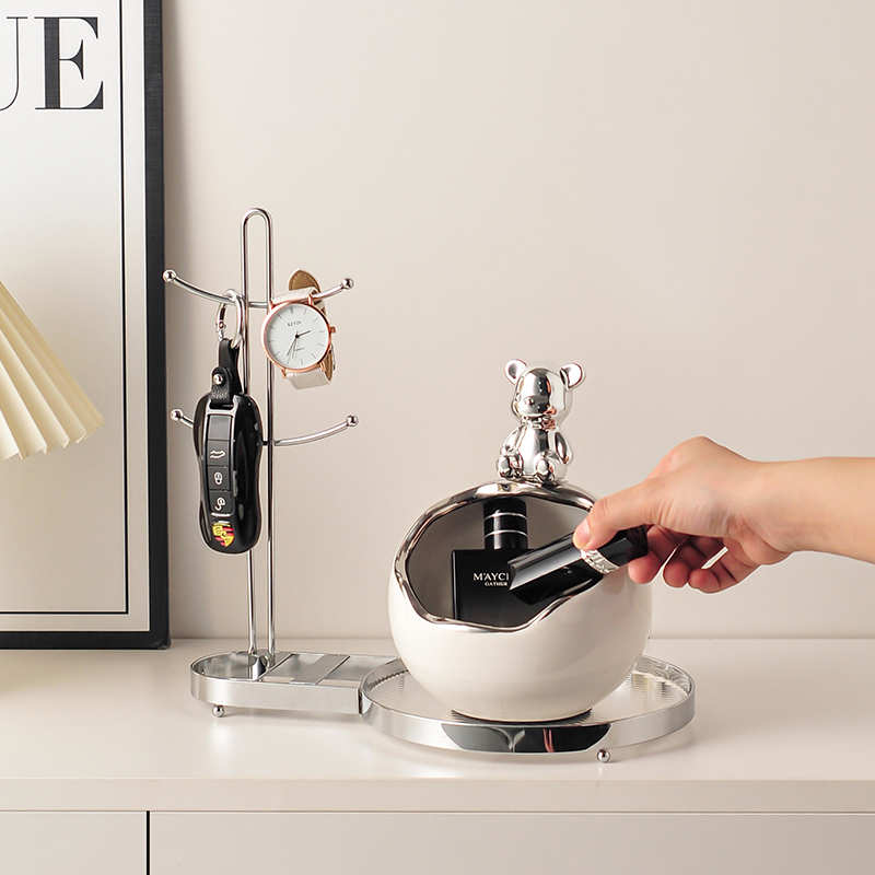 陶瓷钥匙收纳摆件轻奢高档客厅家居酒柜电视柜餐边柜乔迁新居礼品