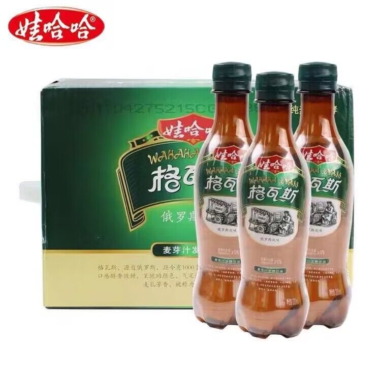 【日期新鲜】娃哈哈格瓦斯330ml*15瓶麦芽汁发酵饮料整箱批发果汁