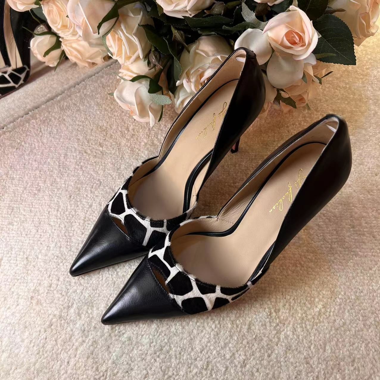 【小燚推荐】特裁拼接精致女人味高跟鞋 H2023-3