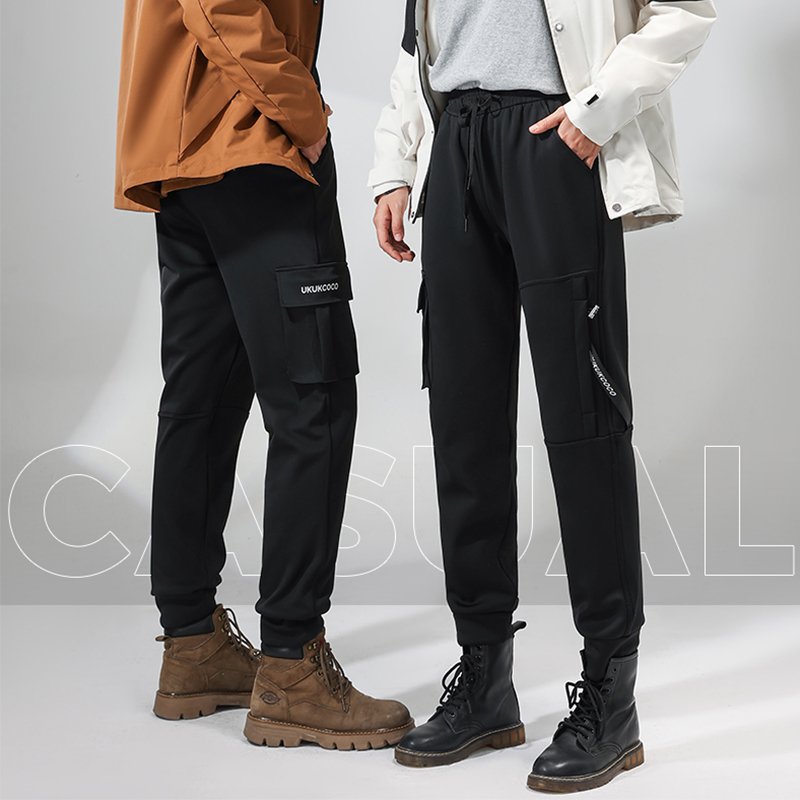 茸本防风!防水!防污!情侣升级款时尚休闲全护工装黑金沸腾裤W-