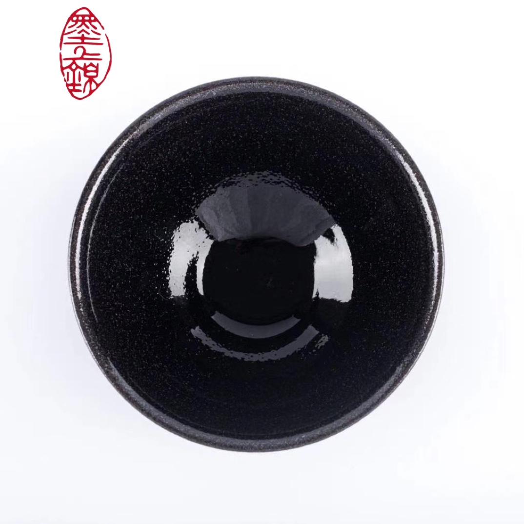 建窑徐奕阳柴烧茶盏纯手工原矿铁胎复古陶瓷高档茶杯建盏主人杯